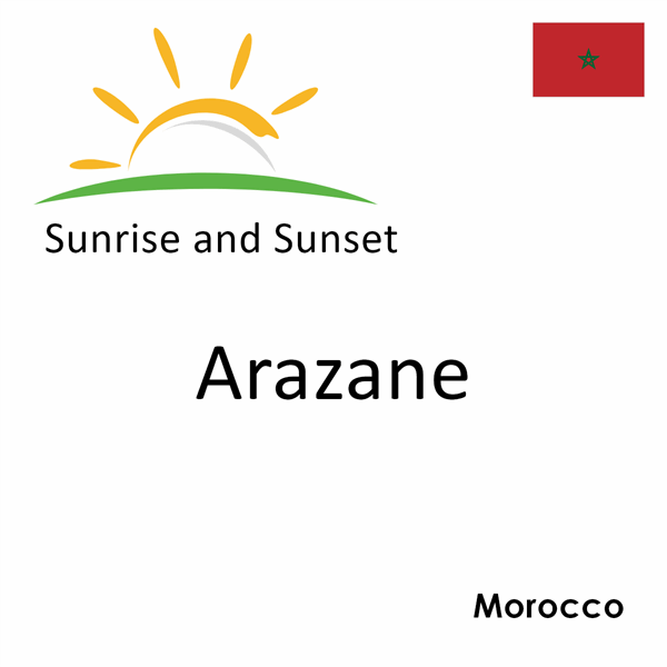 Sunrise and sunset times for Arazane, Morocco