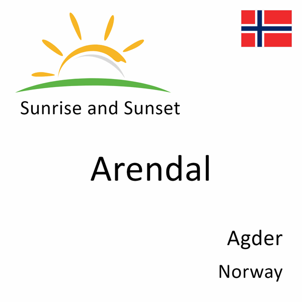 Sunrise and sunset times for Arendal, Agder, Norway