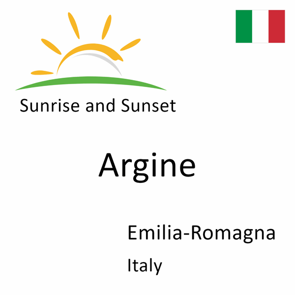 Sunrise and sunset times for Argine, Emilia-Romagna, Italy