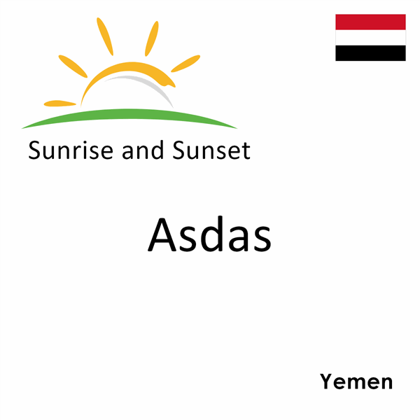 Sunrise and sunset times for Asdas, Yemen