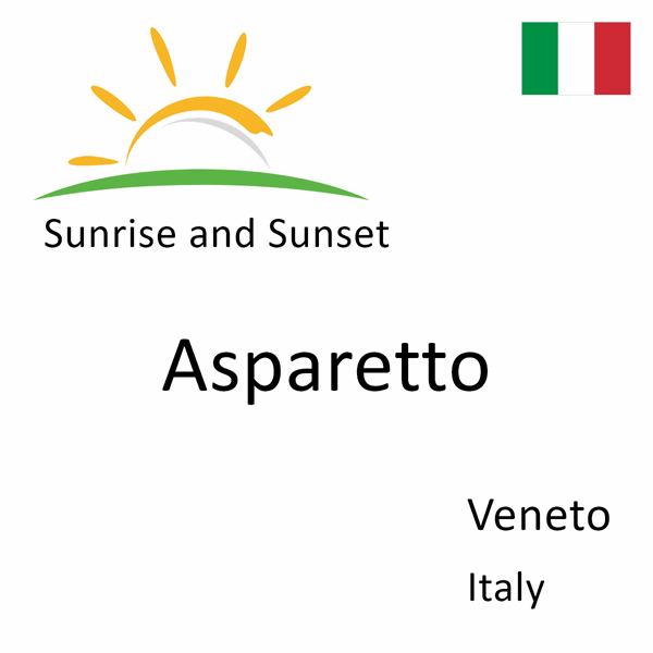 Sunrise and sunset times for Asparetto, Veneto, Italy