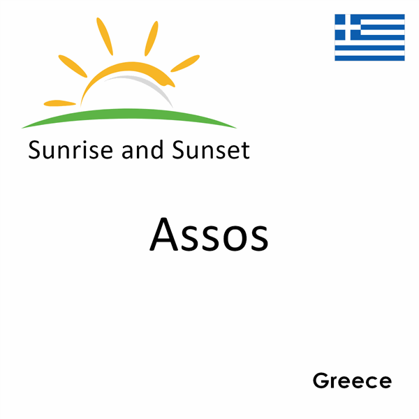 Sunrise and sunset times for Assos, Greece