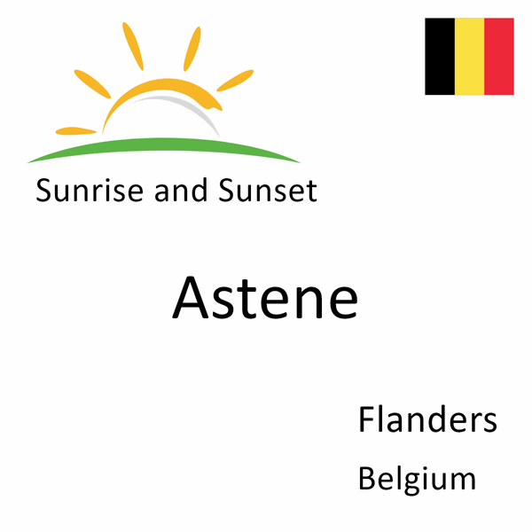 Sunrise and sunset times for Astene, Flanders, Belgium