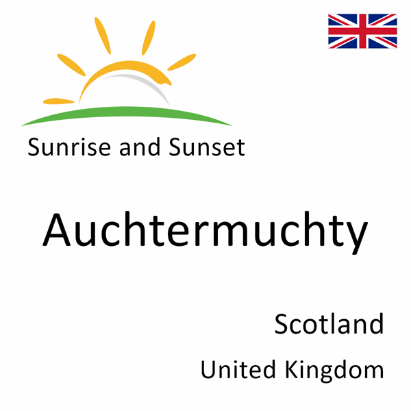 Sunrise and sunset times for Auchtermuchty, Scotland, United Kingdom