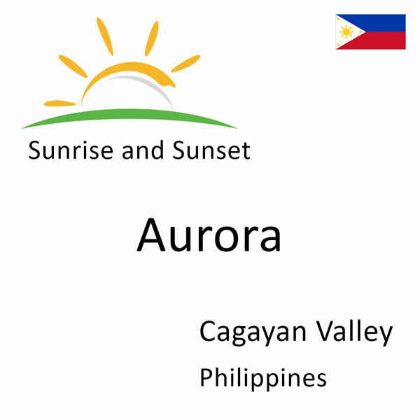 Sunrise and sunset times for Aurora, Cagayan Valley, Philippines