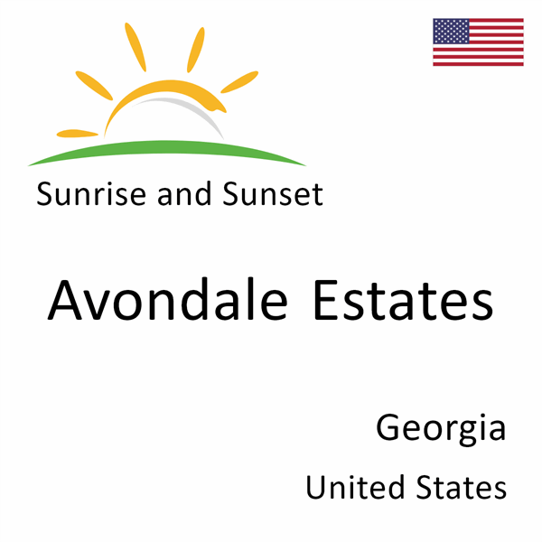 Sunrise and sunset times for Avondale Estates, Georgia, United States