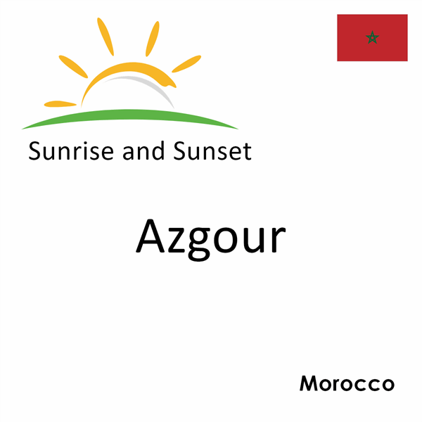 Sunrise and sunset times for Azgour, Morocco