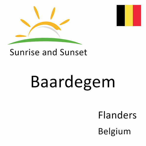 Sunrise and sunset times for Baardegem, Flanders, Belgium