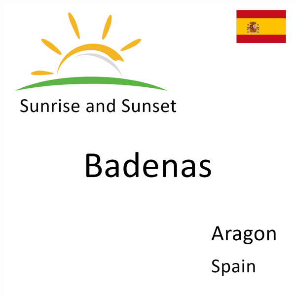 Sunrise and sunset times for Badenas, Aragon, Spain