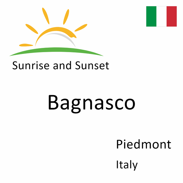 Sunrise and sunset times for Bagnasco, Piedmont, Italy