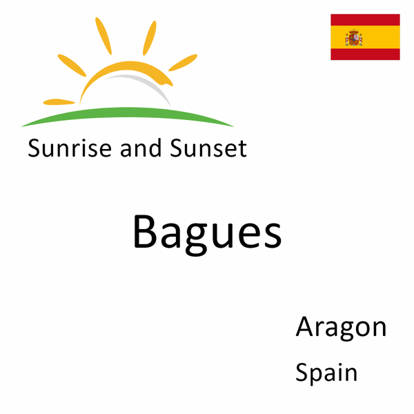 Sunrise and sunset times for Bagues, Aragon, Spain