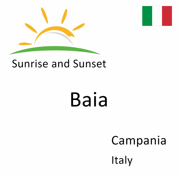 Sunrise and sunset times for Baia, Campania, Italy