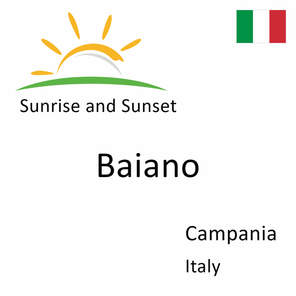 Sunrise and sunset times for Baiano, Campania, Italy