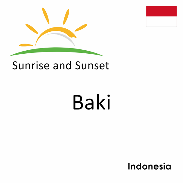 Sunrise and sunset times for Baki, Indonesia