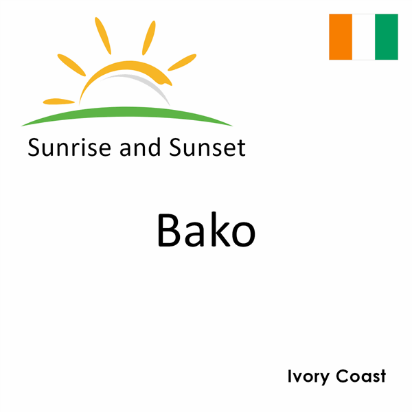 Sunrise and sunset times for Bako, Ivory Coast