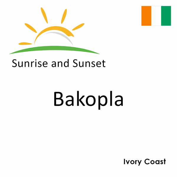 Sunrise and sunset times for Bakopla, Ivory Coast