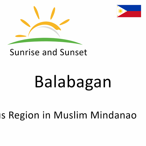 Sunrise and sunset times for Balabagan, Autonomous Region in Muslim Mindanao, Philippines