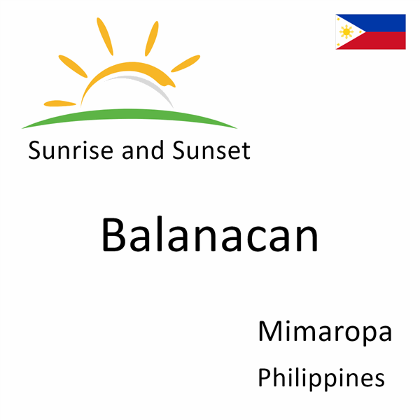 Sunrise and sunset times for Balanacan, Mimaropa, Philippines