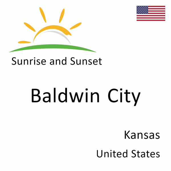 Sunrise and sunset times for Baldwin City, Kansas, United States