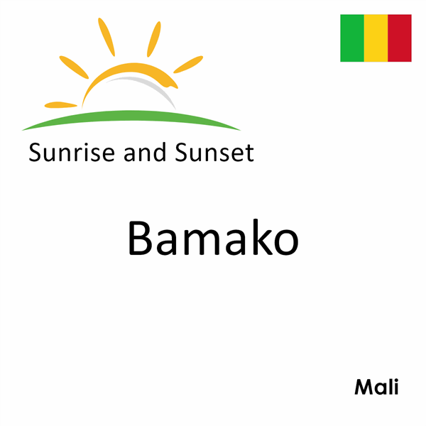 Sunrise and sunset times for Bamako, Mali