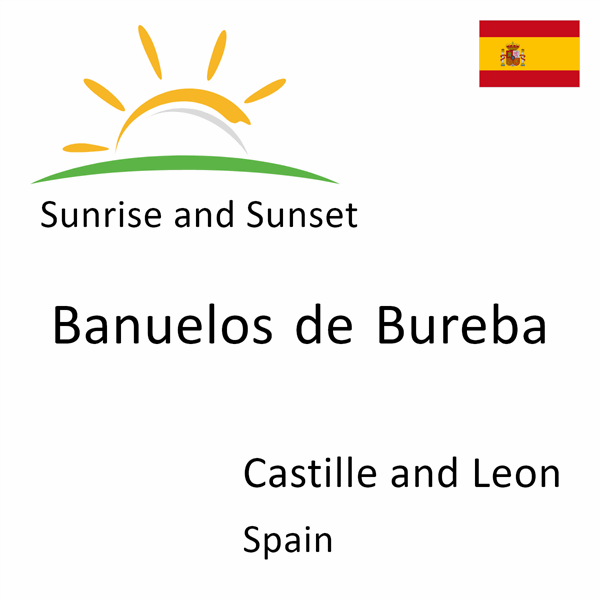 Sunrise and sunset times for Banuelos de Bureba, Castille and Leon, Spain