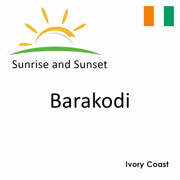 Sunrise and sunset times for Barakodi, Ivory Coast