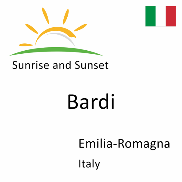 Sunrise and sunset times for Bardi, Emilia-Romagna, Italy