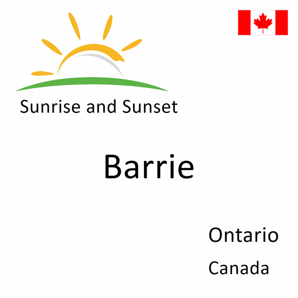 Sunrise and sunset times for Barrie, Ontario, Canada