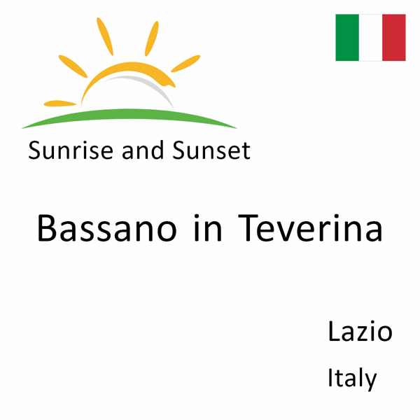 Sunrise and sunset times for Bassano in Teverina, Lazio, Italy