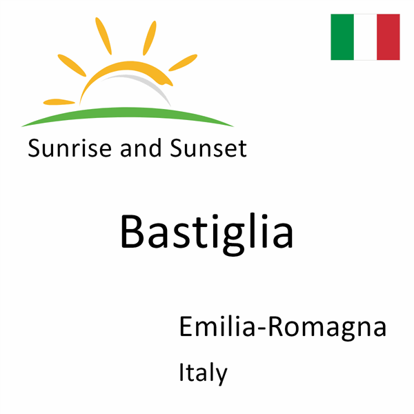 Sunrise and sunset times for Bastiglia, Emilia-Romagna, Italy