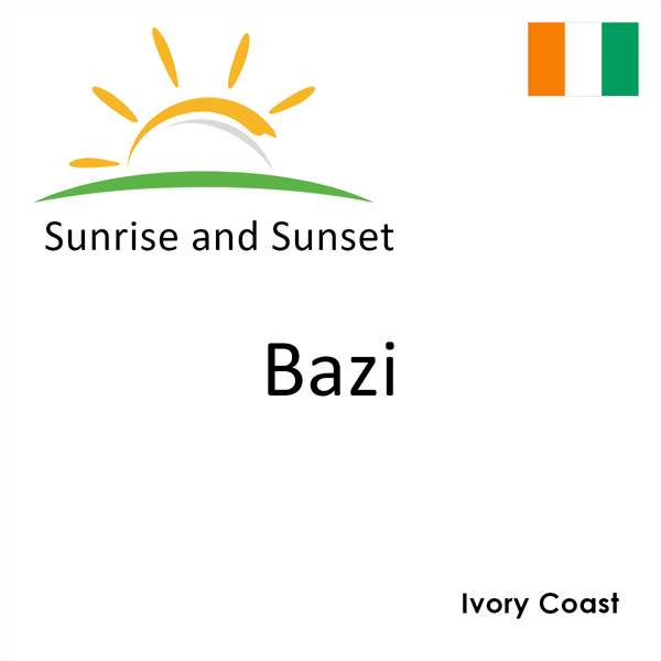 Sunrise and sunset times for Bazi, Ivory Coast