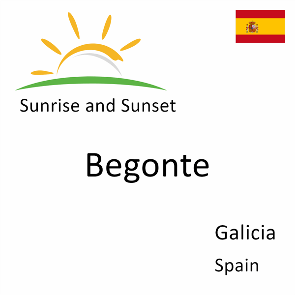 Sunrise and sunset times for Begonte, Galicia, Spain