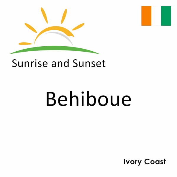 Sunrise and sunset times for Behiboue, Ivory Coast