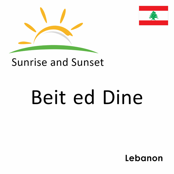 Sunrise and sunset times for Beit ed Dine, Lebanon