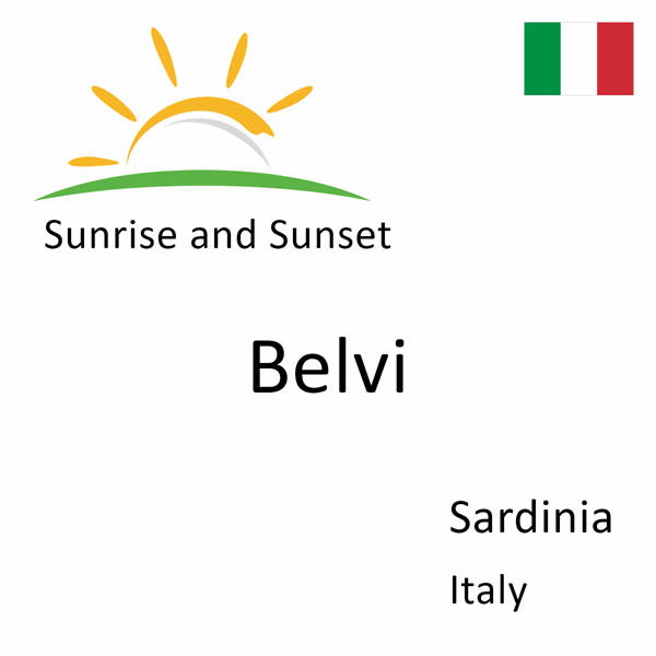 Sunrise and sunset times for Belvi, Sardinia, Italy