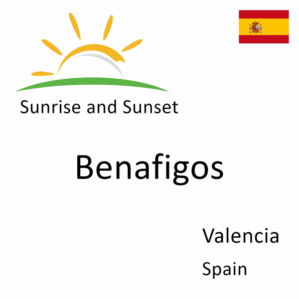 Sunrise and sunset times for Benafigos, Valencia, Spain