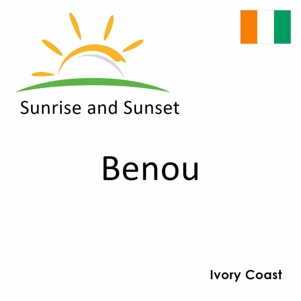 Sunrise and sunset times for Benou, Ivory Coast