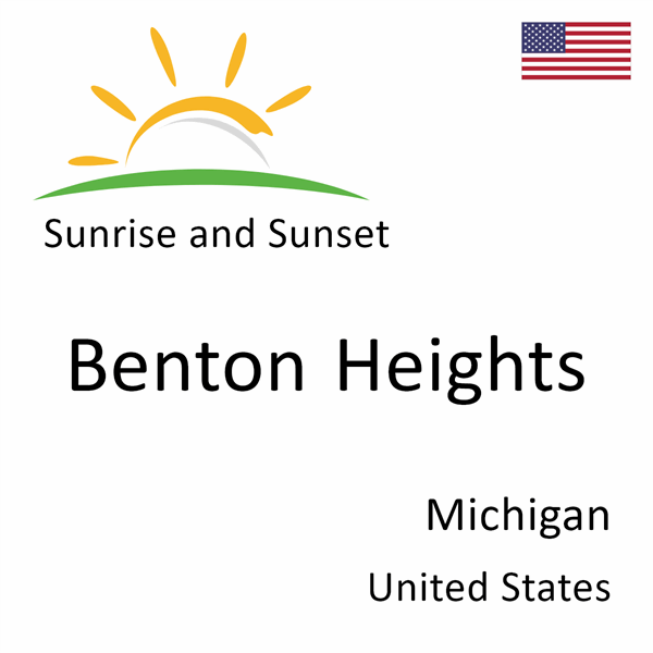 Sunrise and sunset times for Benton Heights, Michigan, United States