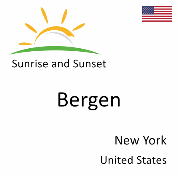 Sunrise and sunset times for Bergen, New York, United States