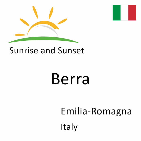 Sunrise and sunset times for Berra, Emilia-Romagna, Italy