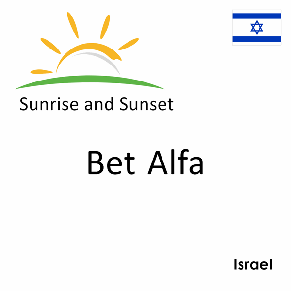 Sunrise and sunset times for Bet Alfa, Israel