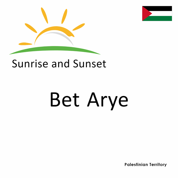 Sunrise and sunset times for Bet Arye, Palestinian Territory