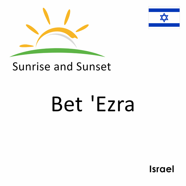 Sunrise and sunset times for Bet 'Ezra, Israel