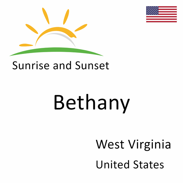 Sunrise and sunset times for Bethany, West Virginia, United States