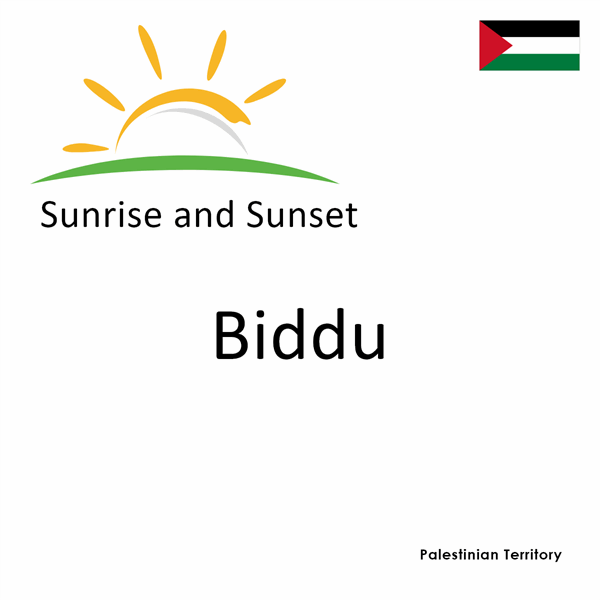 Sunrise and sunset times for Biddu, Palestinian Territory