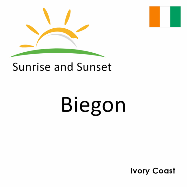 Sunrise and sunset times for Biegon, Ivory Coast