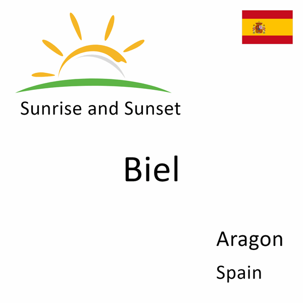 Sunrise and sunset times for Biel, Aragon, Spain