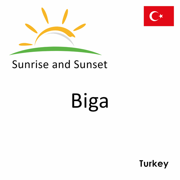 Sunrise and sunset times for Biga, Turkey