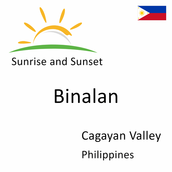 Sunrise and sunset times for Binalan, Cagayan Valley, Philippines