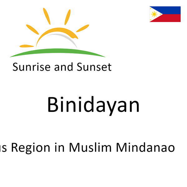 Sunrise and sunset times for Binidayan, Autonomous Region in Muslim Mindanao, Philippines